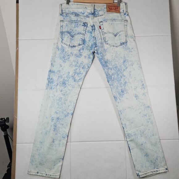 Levis 511 Acid Wash Stretch Denim Jeans Mens 31x30 90s Retro Look - Picture 4 of 11